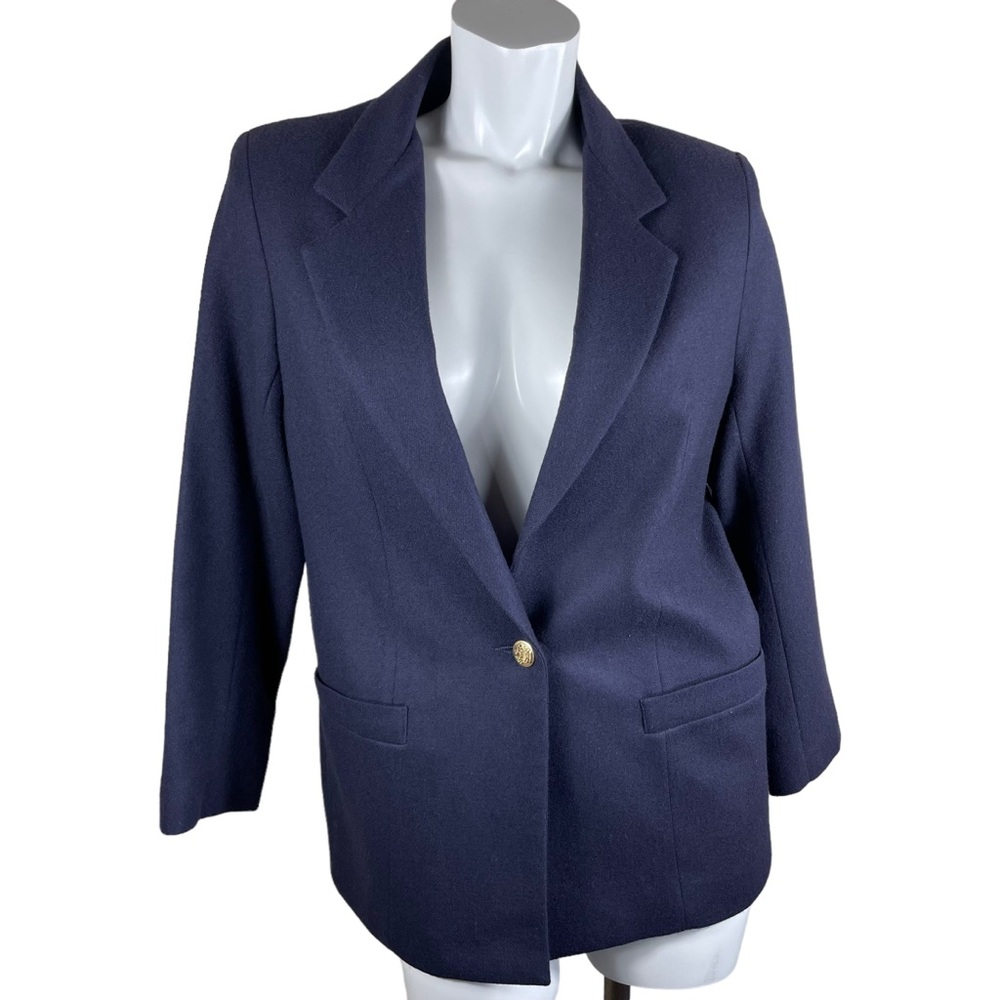 Dumas Petite Vintage Purple 100% Wool One Button Fully Lined Blazer in Size 8